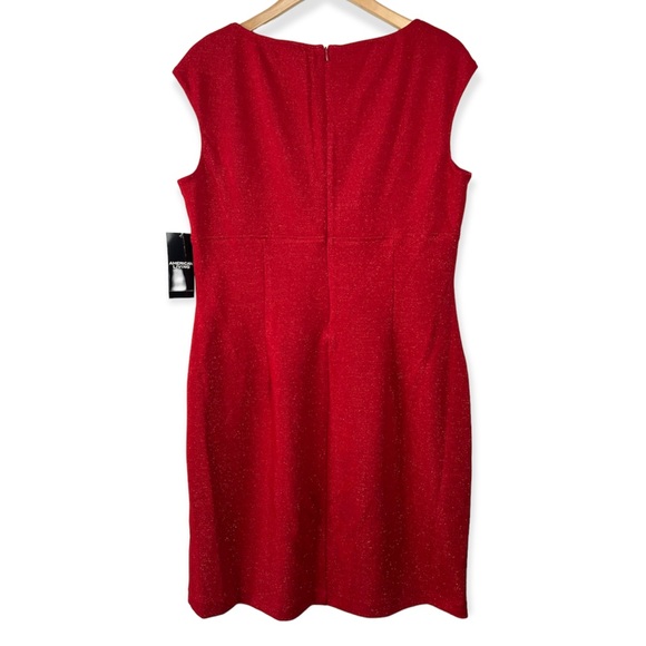 American Living Red V-neck Lurex Dress Size 16 - Picture 4 of 16